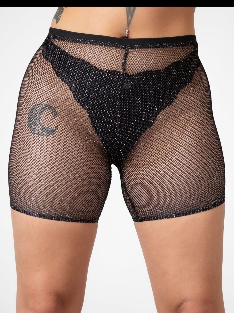 Women's Black Sparkly Fishnet Shorts NWT 4XL KILLSTAR Fishnet Shorts new with